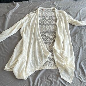 White Forever 21 Net Cardigan